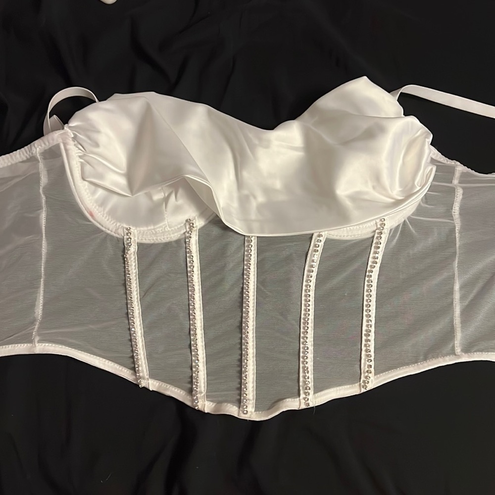 White Windsor see through corset top